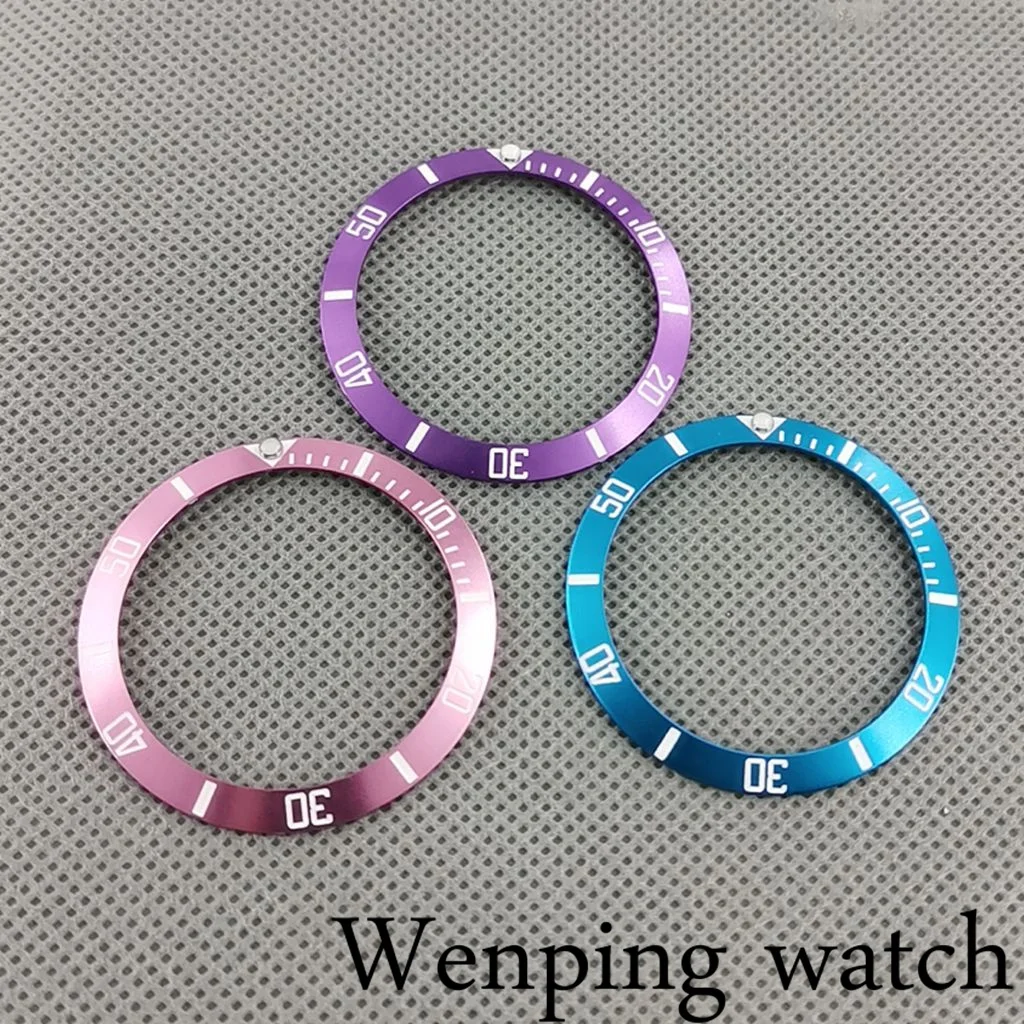 Новый высококачественный синий фиолетовый розовый алюминиевый БЕЗЕЛЬ 38 мм белый