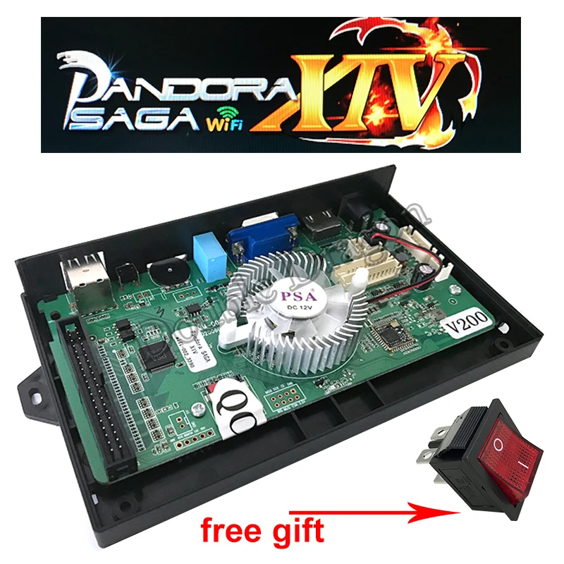 

Pandora Saga XIV wifi 70*3D Games Arcade PCB Board 3390 in 1 Support 3/4 player Family Version Free Play Coin Video HDMI VGA