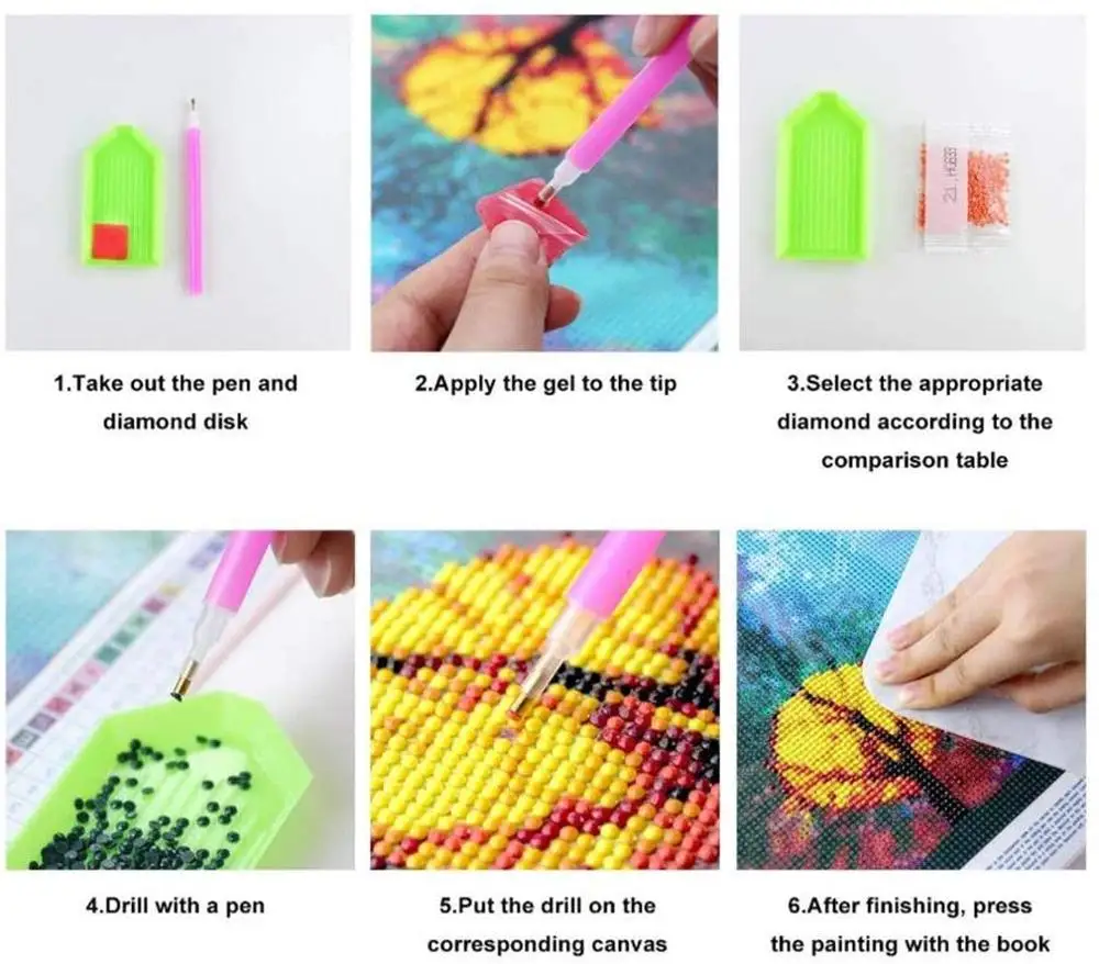 7 розовый diy алмазная живопись коз для укладки домашнего зала способ номер