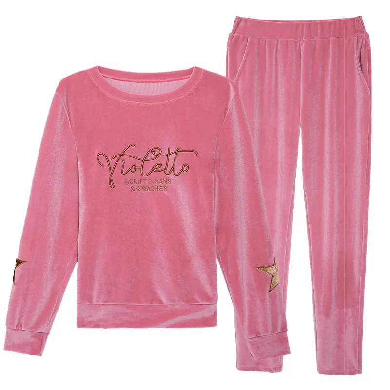 Женский осенне-зимний комплект из 2 предметов однотонный свитшота и брюк Женская