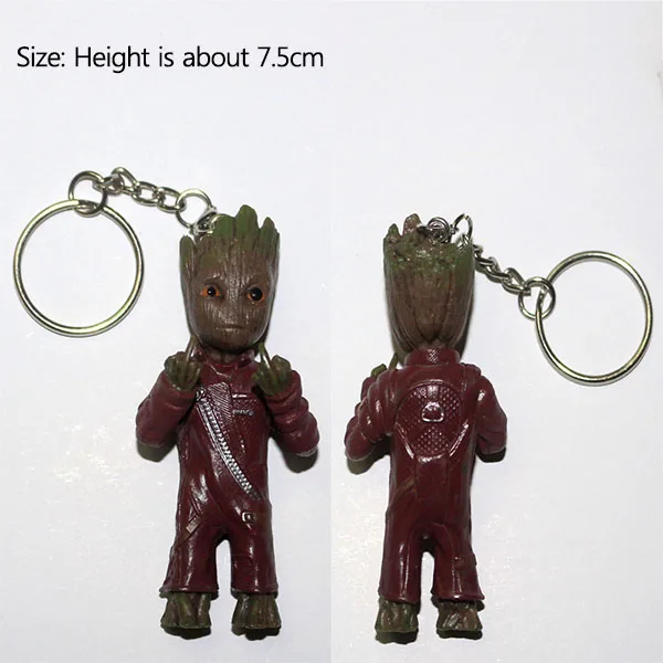 Middle Finger Groot Strongwell кукла Грут связка ключей детское дерево фигурка мужчины Marvel guardiers Groot Cos галактика Мстители украшение фигурка игрушка - Цвет: Middle Finger Groot