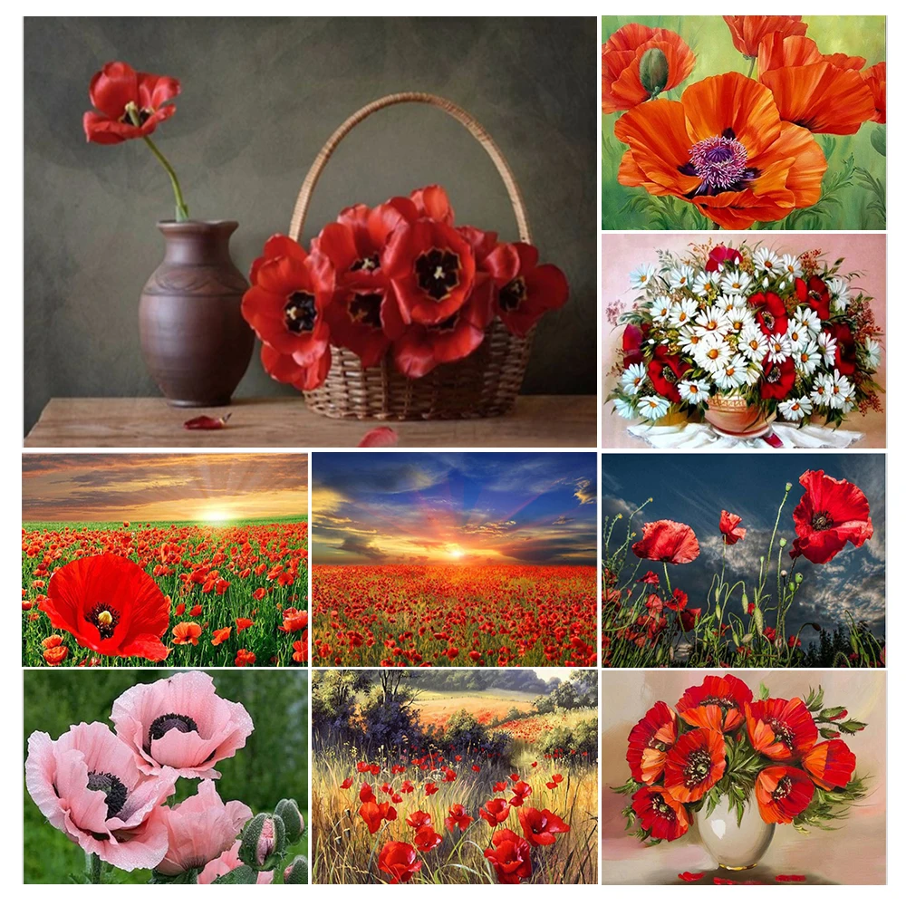 

DIY 5D Diamond Paintings Flower Embroidery Full Square Drill Mosaic Cross Stitch Kit Rhinestone Art Picture Home Decoration Gift