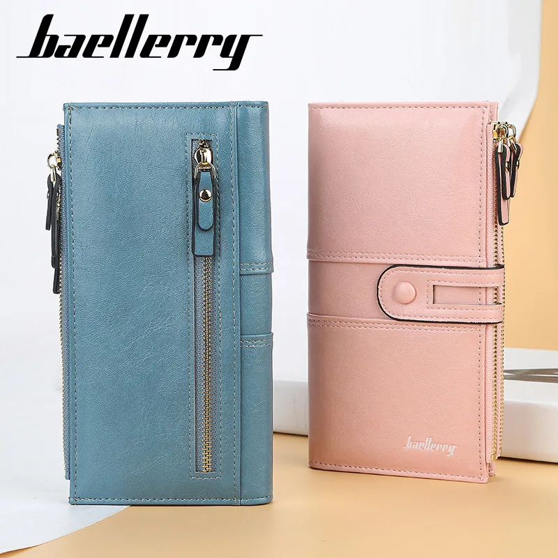 2022 name engrave women wallets fashion long leather top quality card holder classic female purse zipper brand wallet for women free global shipping