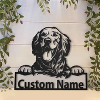 personalized pet golden retriever dog metal sign art hollow carving custom first name wall decoration for door home room decor