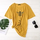 Женская футболка с принтом пчелы Seeyoushy Kawaii, летняя футболка оверсайз в стиле Харадзюку с коротким рукавом, повседневные свободные женские топы с графическим принтом