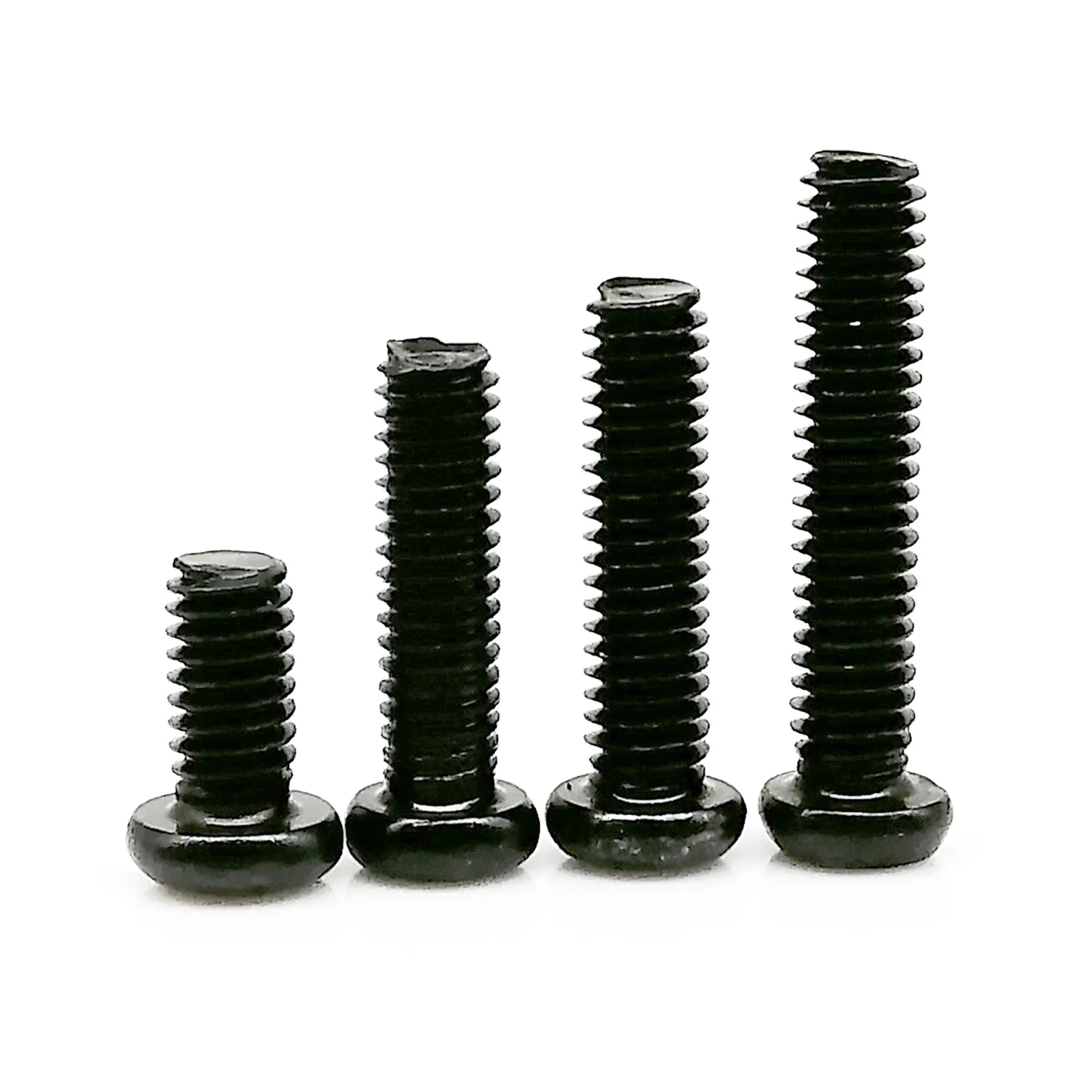 50pcs M1 M1.2 M1.4 M1.6 M2 M2.5 M3 M3.5 M4 Tiny Small Micro Black Steel Cross Phillips Pan Round Head Screw Bolt length=2-30mm - купить по