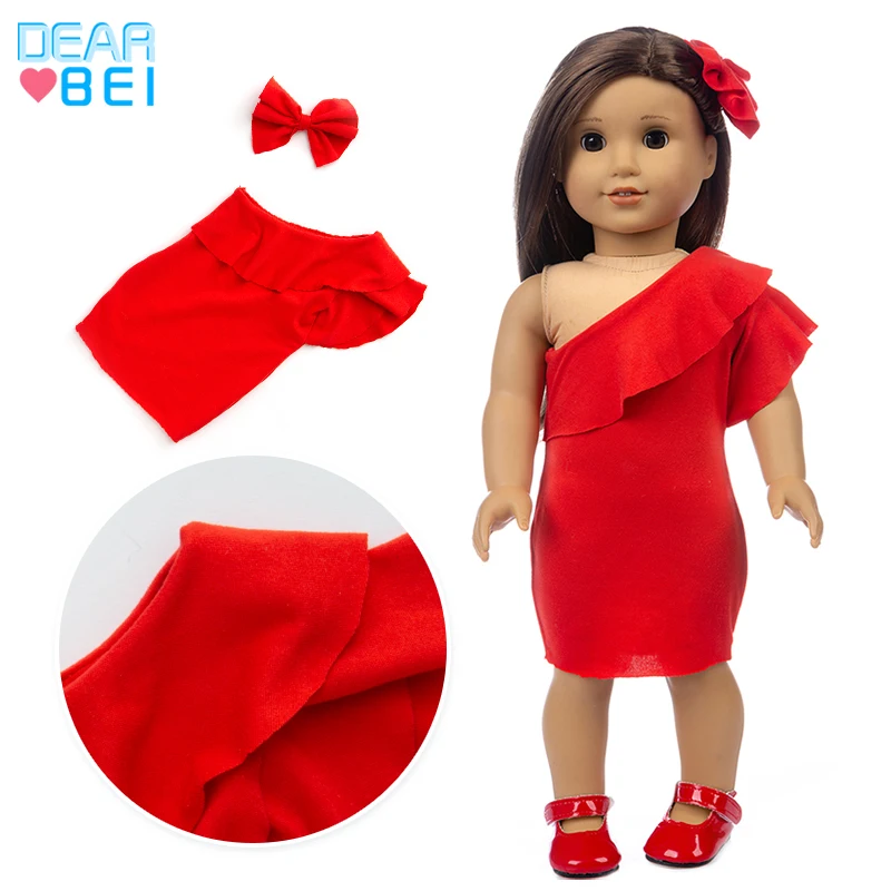 2020New red flower платье для 18 дюймов американских девочек кукла и аксессуары детский