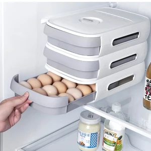drawer eggs organizer box with lid storage egg holder refrigerator for kitchen organizer drawer egg tray kitchen gadget sets free global shipping