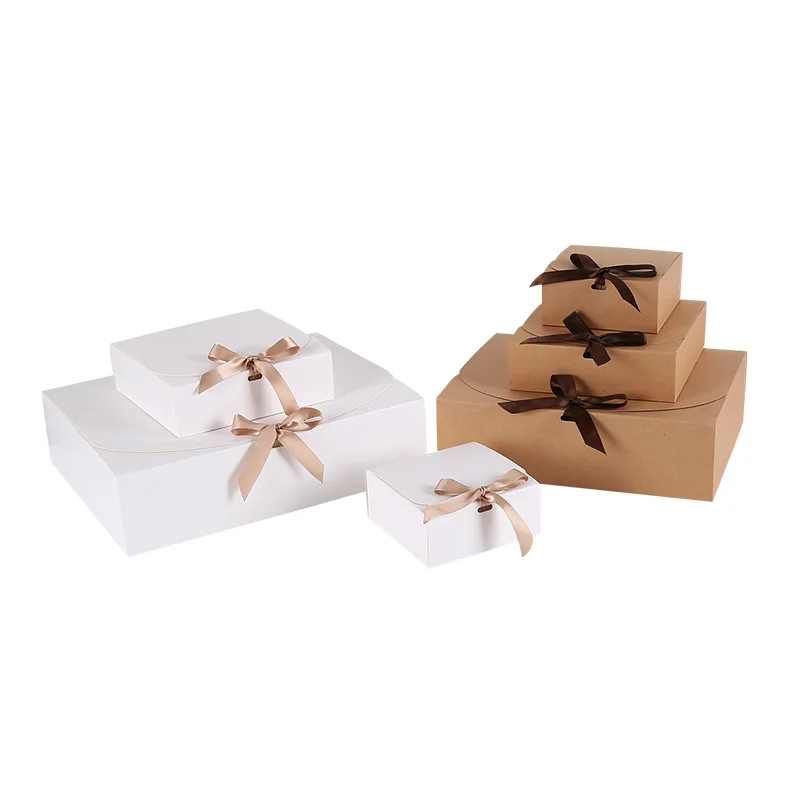 

5PCS White/Kraft/Black Gift Box Packaging Storage Box Candy Chocolate Event & Party Supplies Wedding Birthday Paper Box