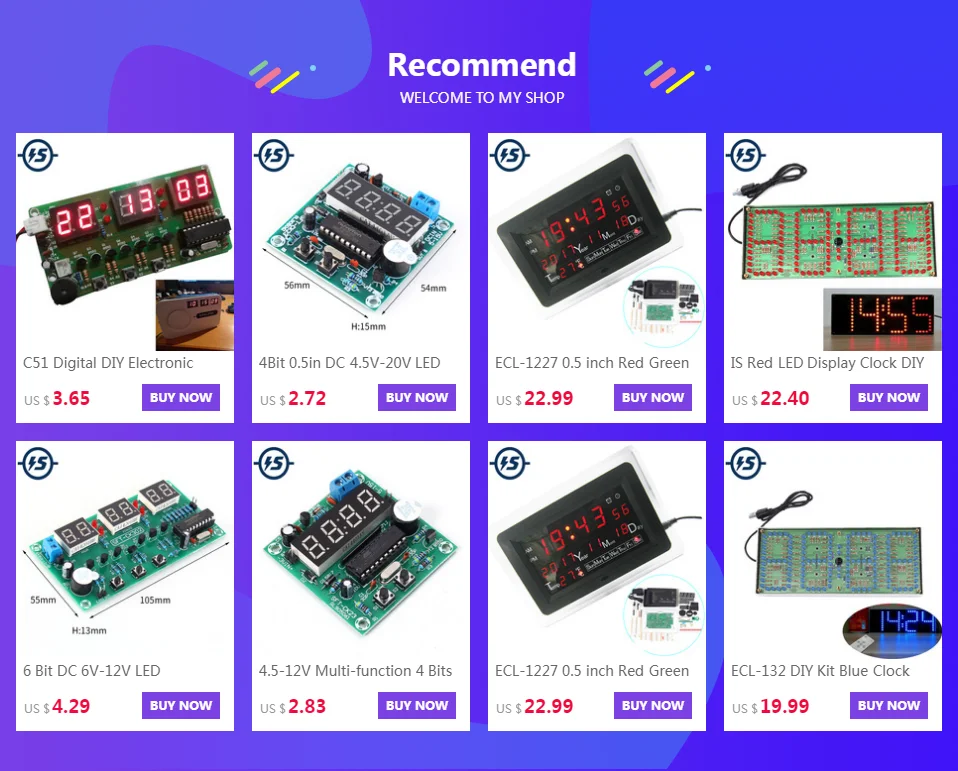 ECL-132 DIY набор синий/красный часы экран дисплей наборы электронный набор с патч пульт дистанционного управления 132 шт 5 мм светодиоды дисплей часы