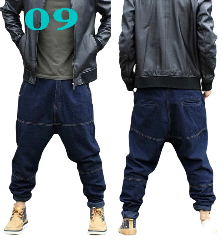 Young Men Street Dance Jeans Baggy Jeans Harem Denim Pants Men's Loose Skateboard Baggy Jeans Flying Squirrel Pants