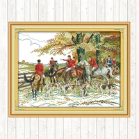 hunting diy needlework crafts cross stitch embroidery kits 14ct 11ct counted stamped handmade dmc cotton thread printed canvas