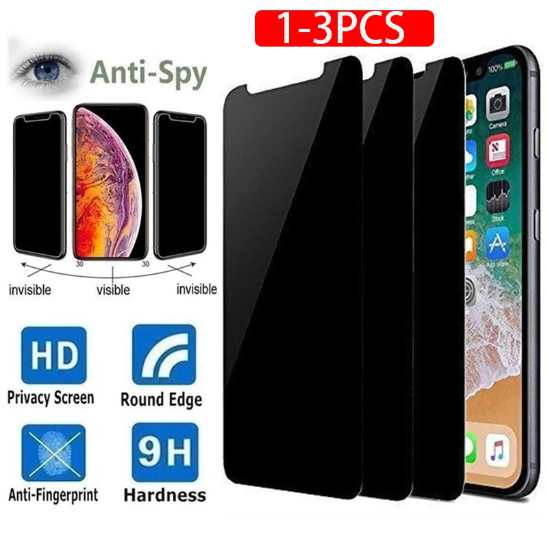 1-3PCS נגד מרגלים מגן מזג זכוכית עבור IPhone 11 12 13 פרו מקסימום 12 מיני X XS XR Iphone6S 7 8 בתוספת פרטיות מסך מגיני