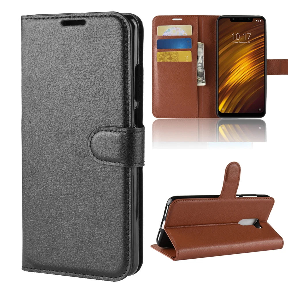Ретро защитный чехол для Xiaomi Poco Phone F1 чехол-кошелек держатель карт чехлы