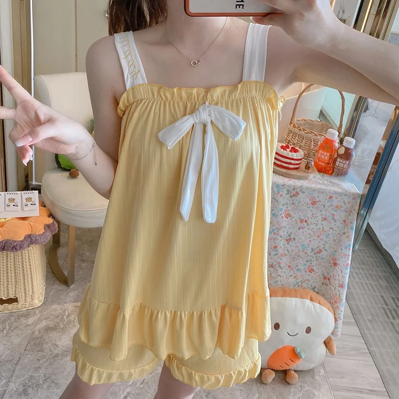 Новый женский пижамный комплект с коротким рукавом высококачественный тонкий