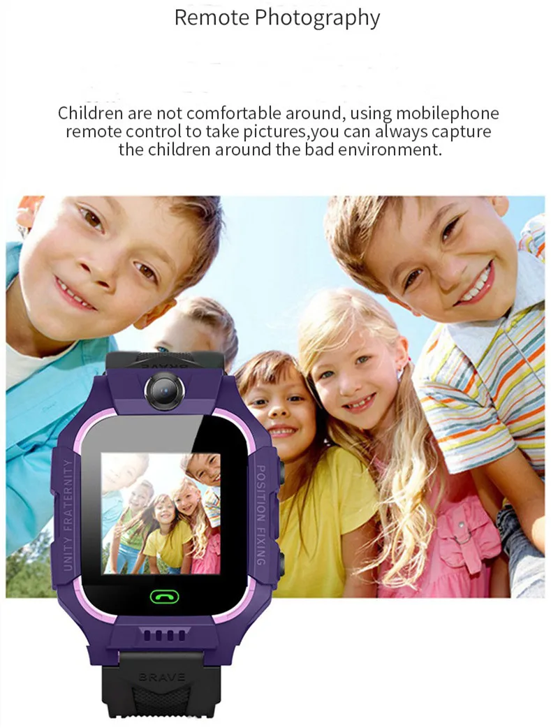 

New Z6 Children's Smart Watch SOS Phone Smartwatch English Kids Gift With Sim Card Photo For IOS Android Waterproof