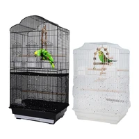 bird cage cover dustproof seed catcher nylon mesh birdseed net guard for length 35 46cm bird cage gauze cover can be adjusted
