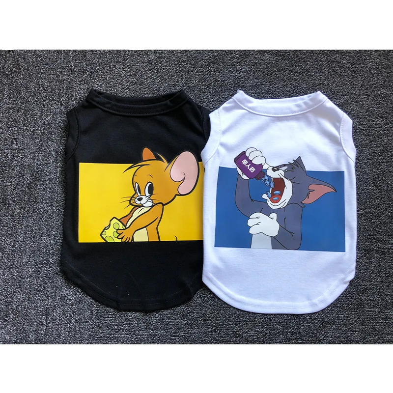 Летняя одежда для собак дешевая мультяшная Одежда охлаждающий жилет милый