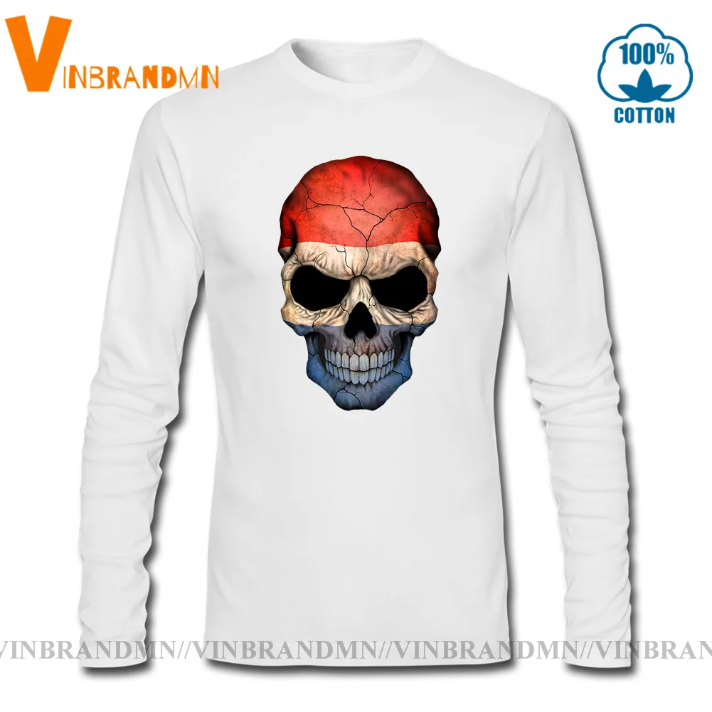 Holland Скелет футболка с короткими рукавами Мультфильм Флаг сахарный череп оттенка