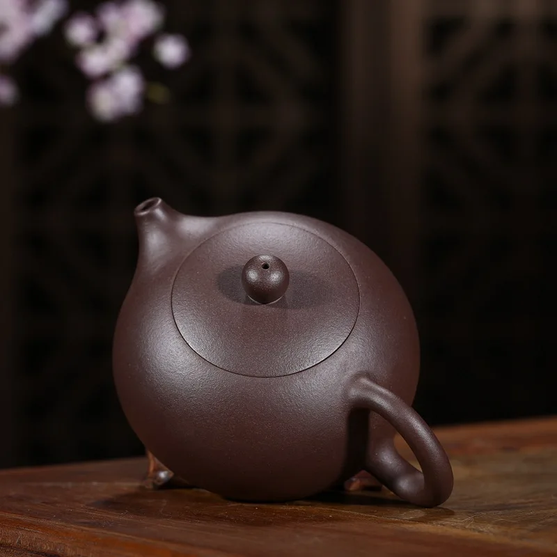 

200ml Yixing Famous Purple Clay Teapots Xishi Tea Pot Ball Hole Filter Beauty Kettle Handmade Zisha Tea Set Authentic gifts