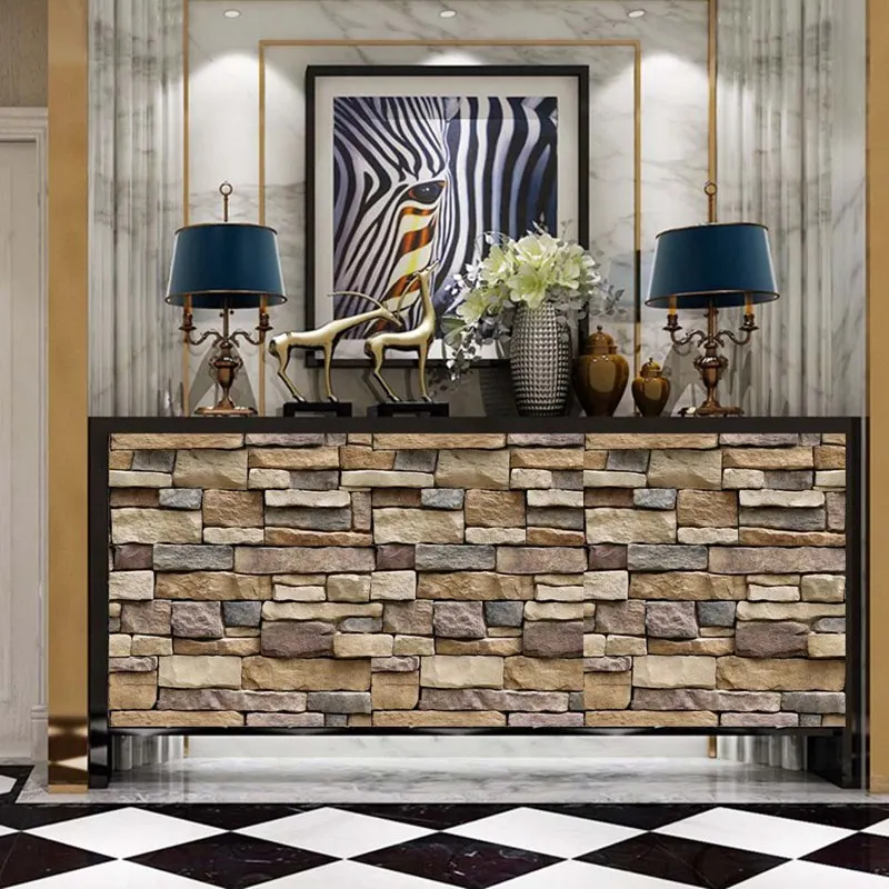 Водостойкая наклейка на каменную кирпичную стену самоклеющиеся обои домашний