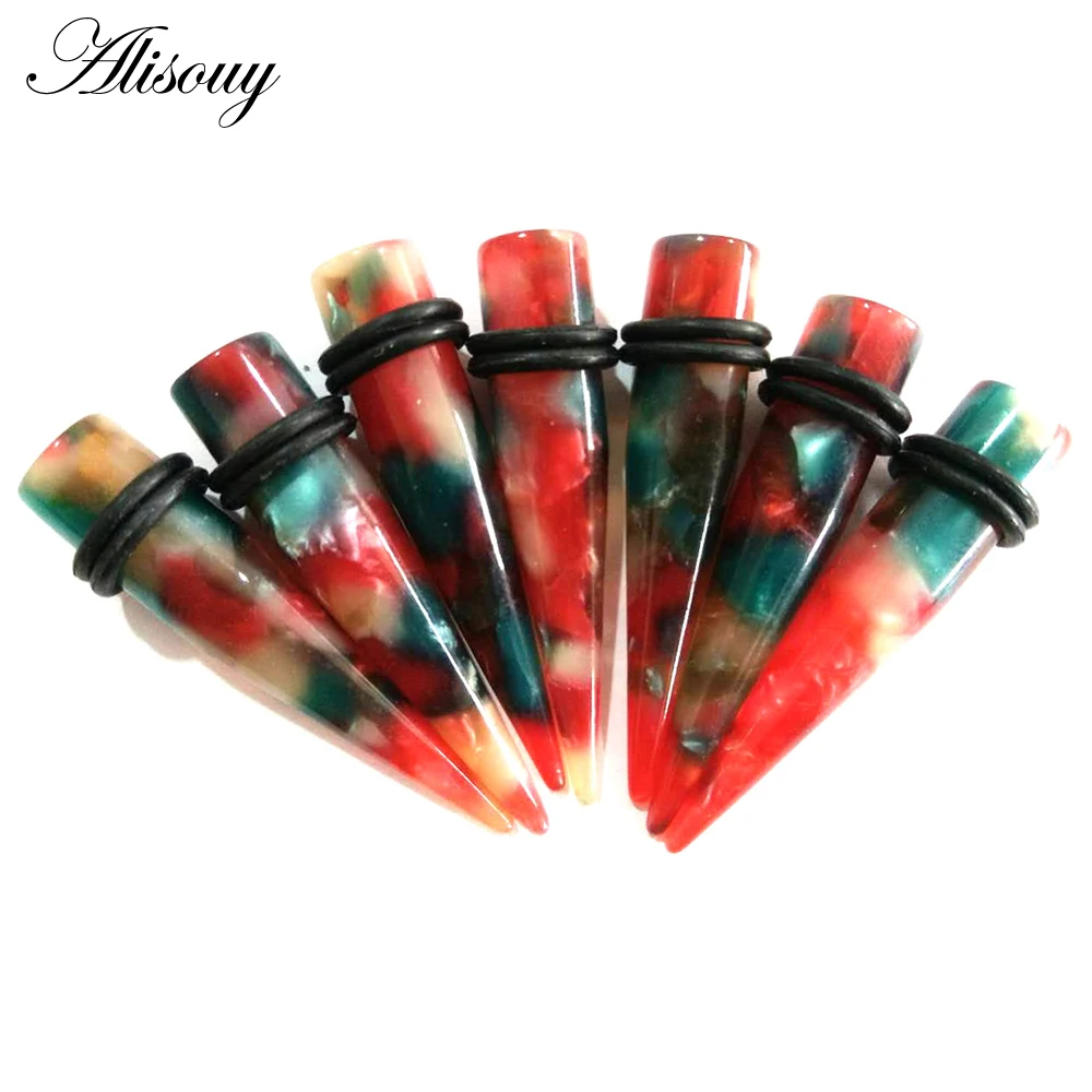 2 шт. 1 6-30 мм УФ-акриловые черные и белые ушные растяжки пирсинг для уха конические