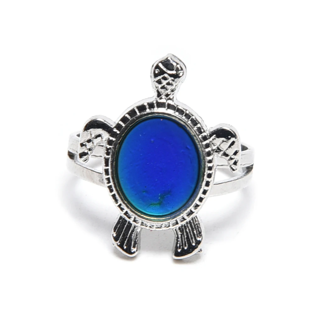 1 шт. чувства эмоции сменные кольцо регулируемое черепаха лунное сплава Винтаж