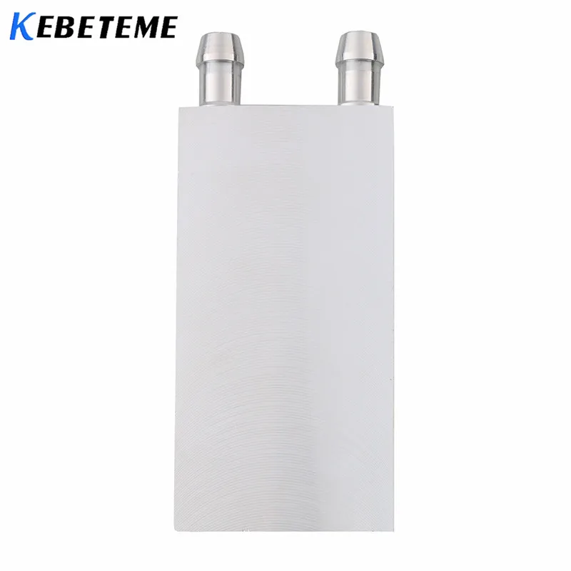 KEBETEME Primary Aluminum Water Cooling Block 40*80mm for Liquid Water Cooler Heat Sink System Silver For PC Laptop CPU