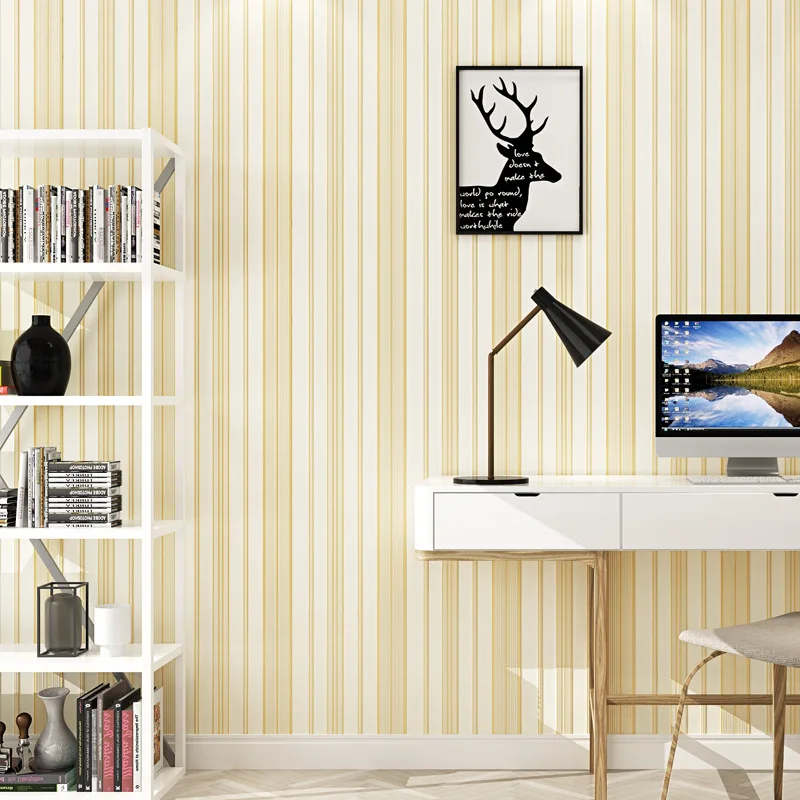 

WELLYU Vertical stripes wallpaper Living room versatile non-woven wall paper Modern minimalist New wallpaper papel de parede