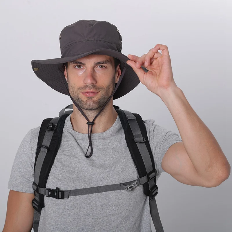 Унисекс Рыбацкая Кепка с широкими полями Регулируемая дышащая