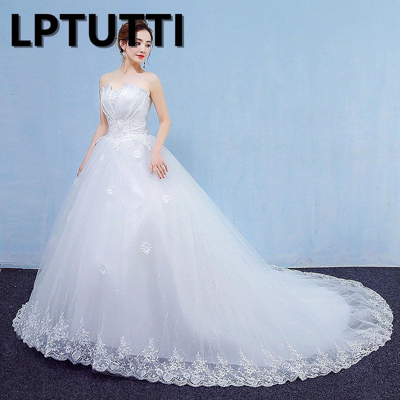 Длинное свадебное платье с бисером и кружевом для невесты|Свадебные платья| |