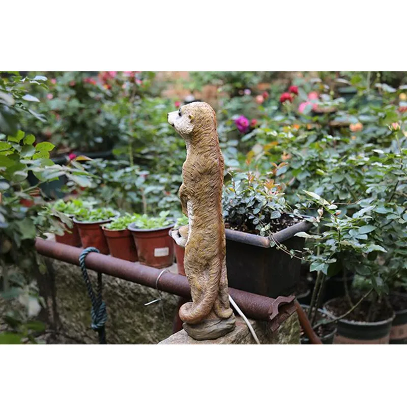 

Home Garden Decoration Outdoor Hahako Meerkat Mongoose Craft Micro Landscaping Resin Animal Simulation Housewarming Gift M2954