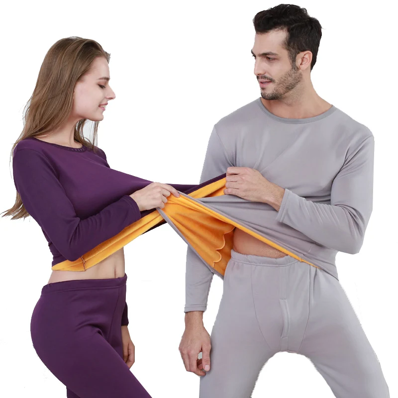 

2022 Thermal Underwear Men Long Johns fleece Men Autumn Winter Shirt+pants 2 Piece Set Warm Thick Plus Velvet