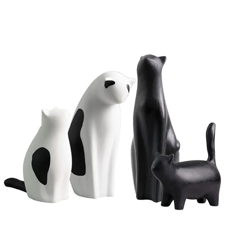 

Скандинавская креативная скульптура в виде кота, скульптура в виде животного, аксессуары для украшения дома, современное искусство, статуя ...