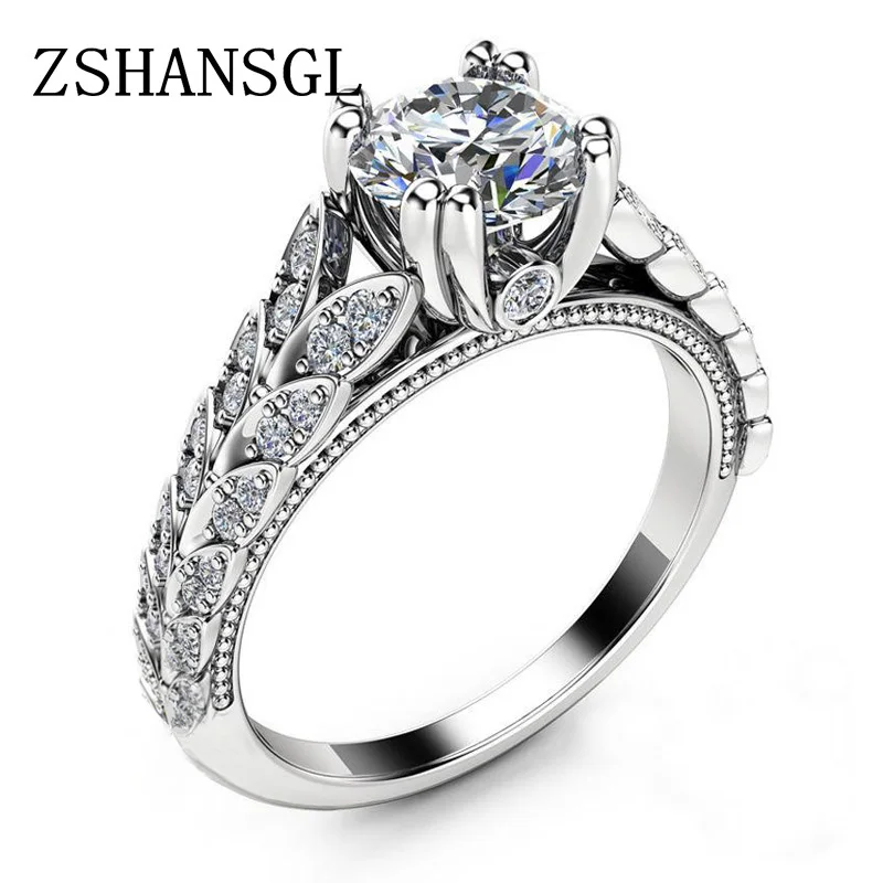 Модные сверкающие кольца с фианитом для женщин ювелирные изделия Подарок на