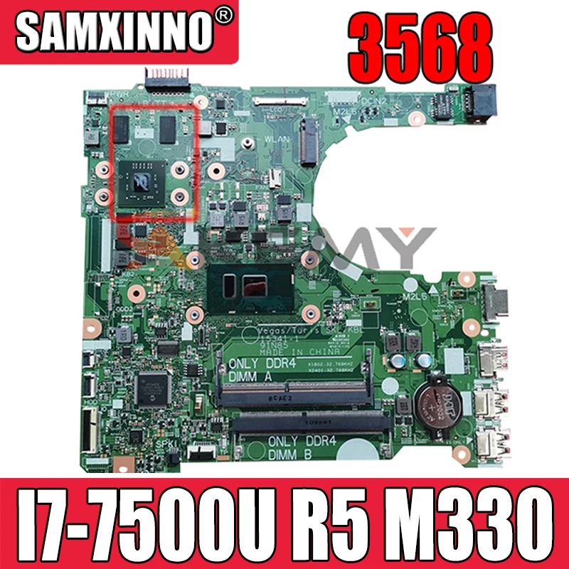 Akemy для DELL Inspiron 3568 материнская плата портативного компьютера с SR2ZV I7-7500u Процессор