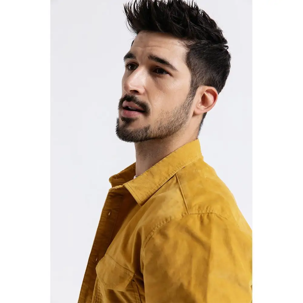 Мужская вельветовая рубашка SIMWOOD повседневная приталенная из хлопка с длинными