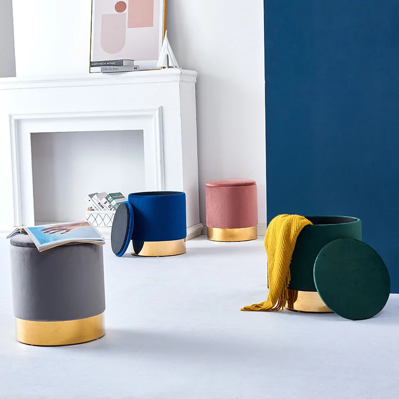 

Light luxury storage shoe changing stool cross-border specially for Amazon to distribute and store stools, living room sofa low