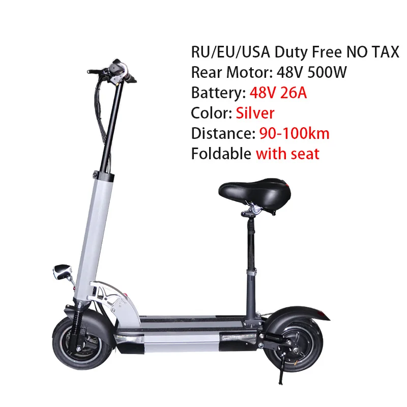 48V 500W Electric Scooter 100KM Distance 26ah Battery Patinete Electrico Adulto Foldable Kick e scooter Electric Skateboard Bike - Цвет: S 500W 48V 26AH seat