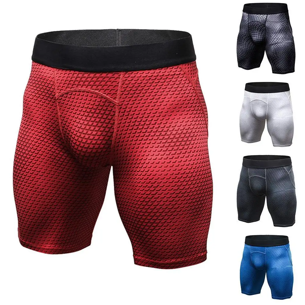 

Men's Shorts Breathable Compression Tights Quick Dry Workout Fitness Shorts Running Gym Sportswear Skin Short Pants 5 Color