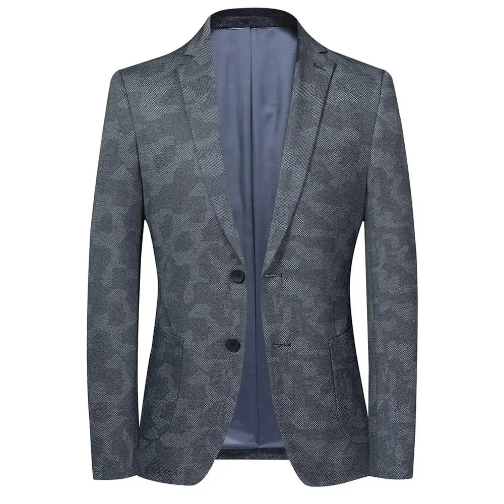YUNCLOS мужской вязанный блейзер с двумя пуговицами деловой Повседневный тонкий