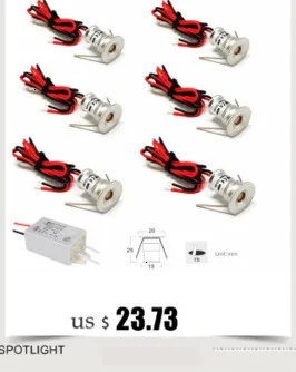 12V Led точечный светильник шкаф мини Точечный светильник IP65 Водонепроницаемый Утопленный вниз светильник шкаф витрина Дисплей светильник 1W с Драйвером