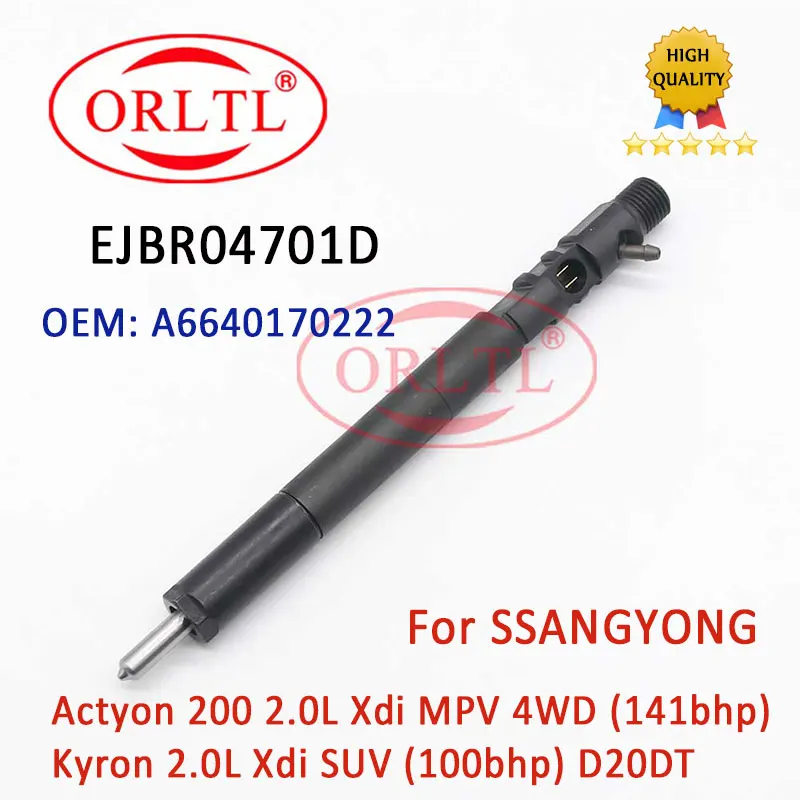 Новые форсунки EJBR04501D EJBR03401D EJBR04401D EJBR04701D EJBR04601D EJBR02601Z A 6640170121 Для SSANGYONG Actyon Kyron 5 шт.