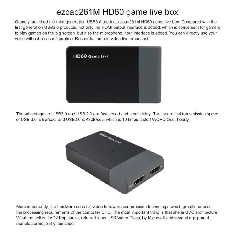 

HD60 Game Live Box USB3.0 To 4K Input HDMI Game Live Box HD Capture Card