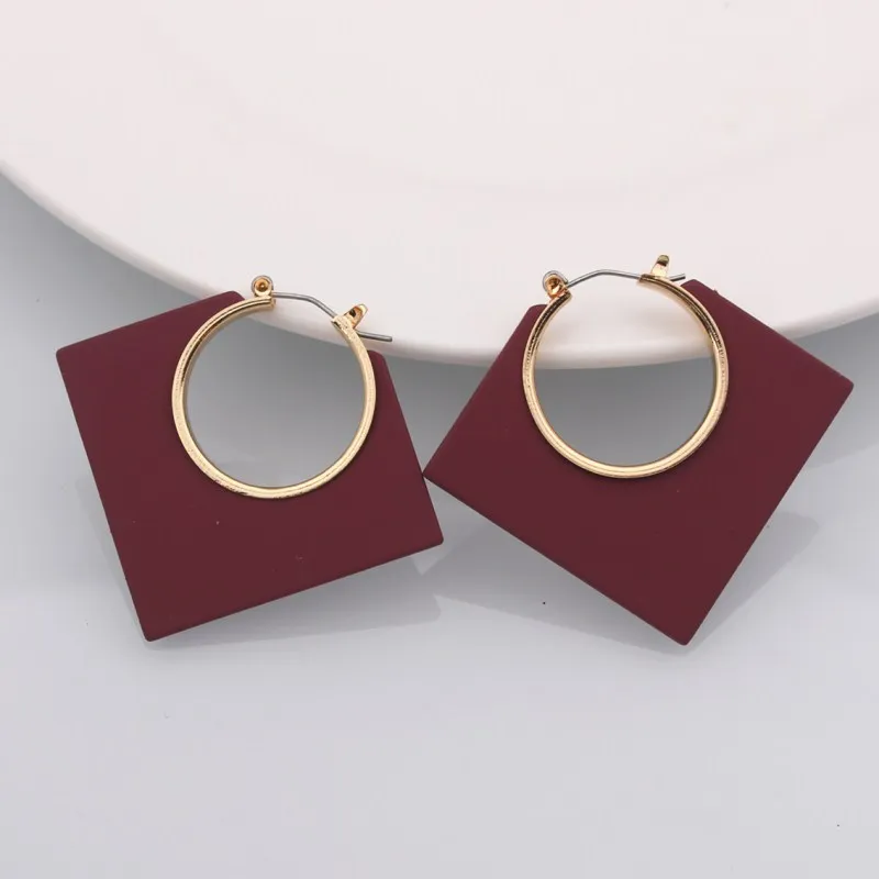 Женские серьги EC1061 новинка сезона осень зима 2019 деревянные увеличенные