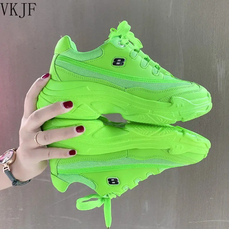 

Hot Sales Chunky Sneakers Women Vulcanize Shoes Bright Candy Color Casual Shoes Woman Sneakers Women Flats Platform Ladies Shoes