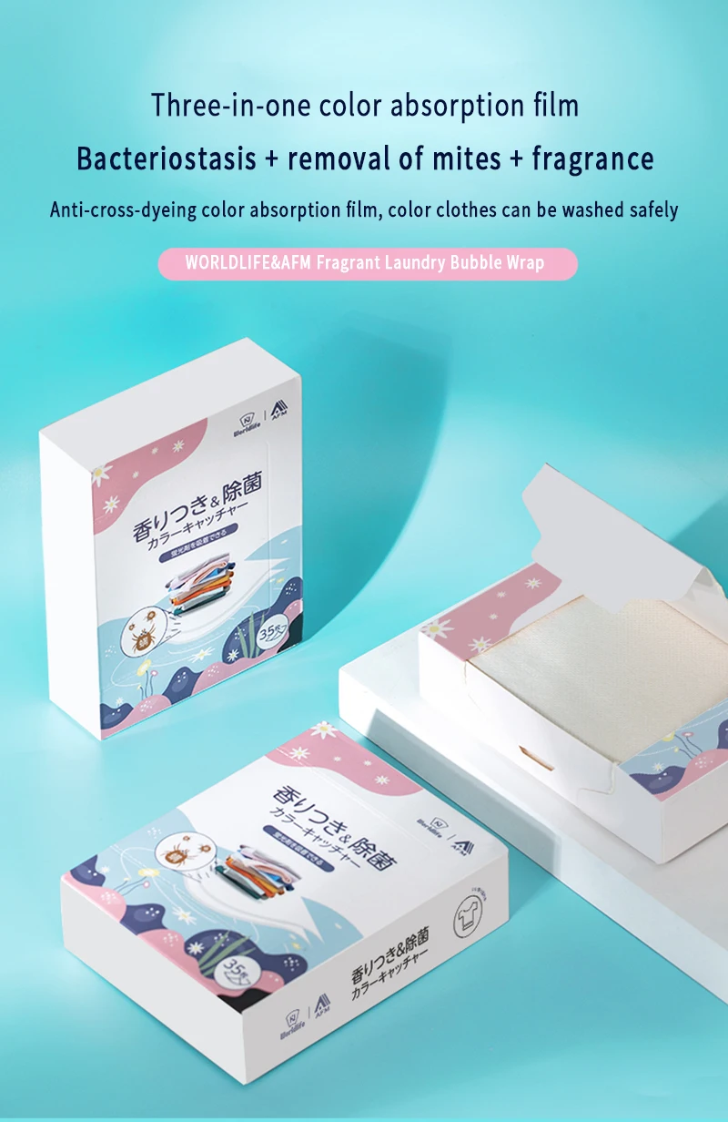 35pcs Washing Machine Use Mixed Dyeing Proof Color Absorption Sheet Laundry Tool Catcher Mite Removal | Дом и сад