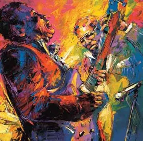 

No Framed Hand Painted Dream-Art Oil Painting On Canvas Men Portraits Playing Jazz Musician for Women Men Kids Room Wall Hanging