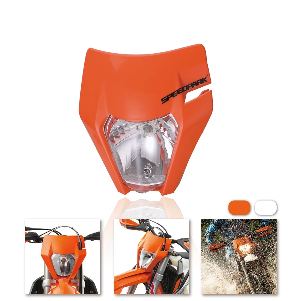 Orange Moto rcycle Универсальный головной светильник налобный фонарь для 18 KTM Headligt EXC XCF SX F SMR Enduro Байк супер moto E-moto - Цвет: Orange