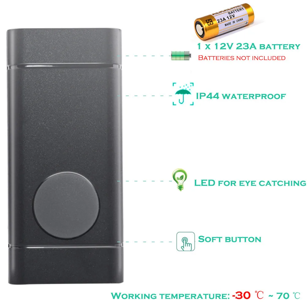 SMATRUL водонепроницаемый беспроводной дверной звонок с европейской вилкой 300 м